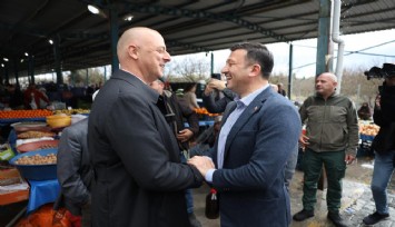 Hamza Dağ ve Ümit Özlale Kınık pazarında karşılaştı