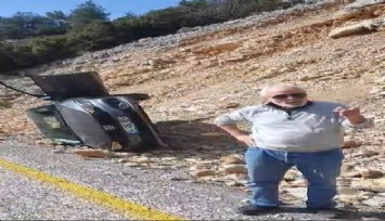 Muğla'da manzarayı izlerken, el frenini çekmediği otomobili uçurumdan yuvarlandı