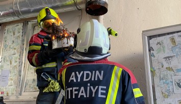 Aydın'da akaryakıt istasyonu içerisindeki lokantada yangın paniği