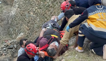 Fethiye'de dereye uçan motosiklet sürücüsünü JAK kurtardı
