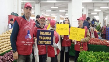 Emeklilerden ilginç protesto: Emekliler, pazarda boş file ile dolaştı