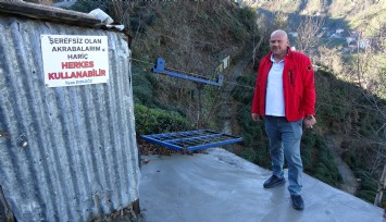 Trabzonlunun teleferik tabelası çözüm oldu: ''Şerefsiz olan akrabalarım hariç herkes kullanabilir''