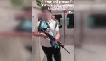 Metroda oyuncak tüfekle video çeken gence gözaltı