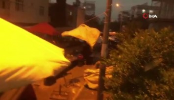 Serik’te pazar yerinde fırtına paniği