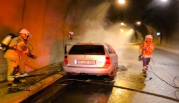 Konak Tüneli'nde korkutan araç yangını: Kontrol altına alındı