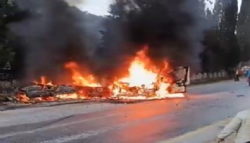 Aydın Köşk’te feci kaza: Çarpışan araçlar alev aldı, 2 yaralı