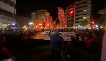 Büyükşehir işçilerinden meşaleli yürüyüş