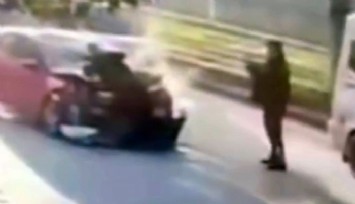 Polise çarpıp fotoğrafını çekti: Şüpheli kısa sürede yakalandı