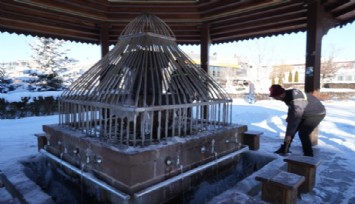 Türkiye’nin en soğuk yeri Erzurum oldu, çeşmeler buz tuttu