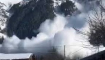 Artvin’de çığ düşme anı kameraya yansıdı
