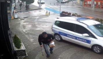Dilencinin 'Oscarlık' performansı zabıtayı görünce son buldu, o anlar kamerada