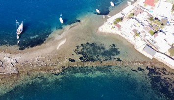 Muğla'da deniz seviyesi düştü:  Gümüşlük'te 3 bin 500 yıllık Kral Yolu gün yüzüne çıktı