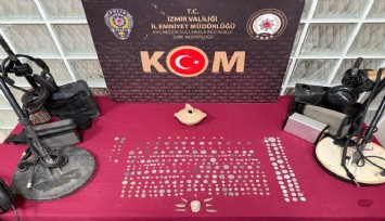 İzmir'de suç örgütü üyelerine tarihi eser temin eden 5 kişi yakalandı