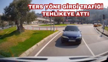 Konak'ta ters yöndeki araç trafikte panik yarattı