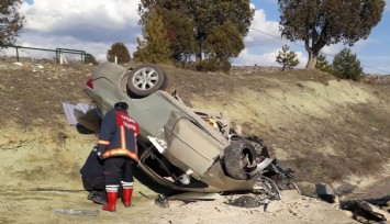 Tavşanlı'da kontrolden çıkan araç takla attı: 1 kişi hayatını kaybetti