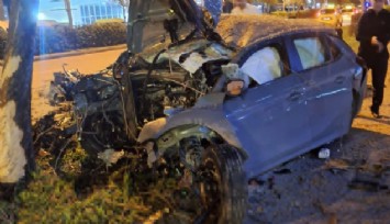 Ağaca çarpan otomobil sürücüsü hayatını kaybetti