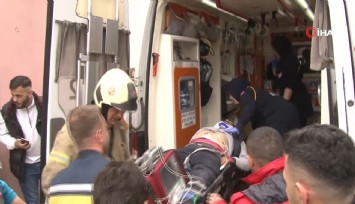 Fatih’te iş makinesinin çarptığı işçi, asansör boşluğuna düştü