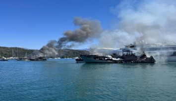 Fethiye'de 4 tekneyi küle çeviren yangın söndürüldü