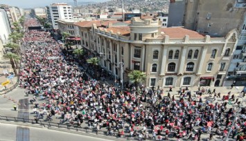 İzmir’de Filistinlilere destek yürüyüşü