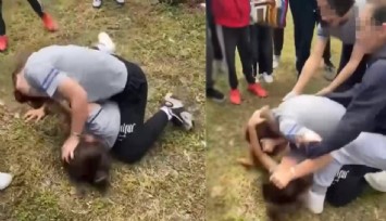 İzmir'de kız öğrenciler saç saça kavga etti: O anlar kamerada