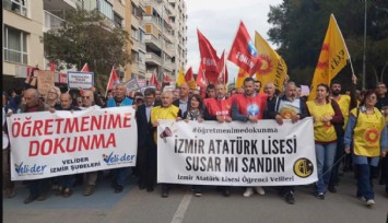 İzmirliler sürgün edilen öğretmenlere sahip çıktı: Binlerce kişi yürüdü
