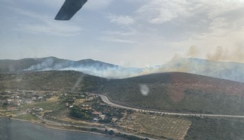 Urla'da orman yangını: 4 uçak, 3 helikopter ile müdahale devam ediyor