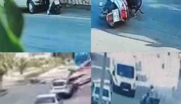 Alkollü sürücü otomobille motosikletlinin üzerinden geçti: O anlar kamerada