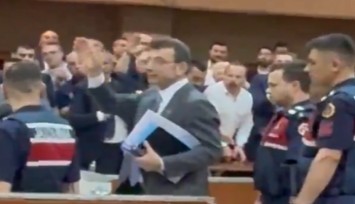 İmamoğlu duruşma sonrası mahkeme salonundan ''Ya hep beraber ya hiçbirimiz'' sloganlarıyla uğurlandı