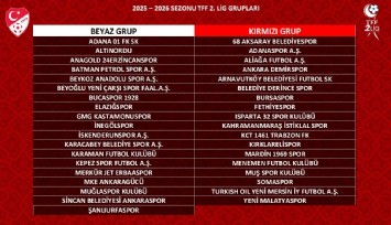 TFF 2. Lig 2025-2026 sezonu grupları belli oldu
