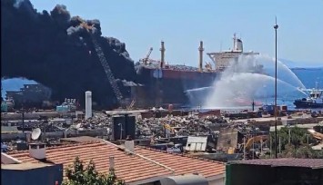 Aliağa'da tanker gemide yangın devam ediyor