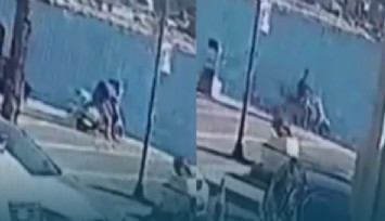 Çeşme'de motosikletiyle denize uçtu: O anlar kamerada