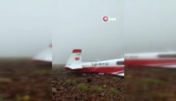 Rize’de düşen uçağa ilk ulaşılma görüntüsü ortaya çıktı