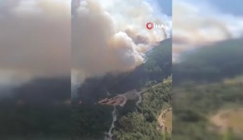Sındırgı’daki orman yangınını söndürme çalışmaları sürüyor