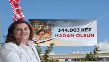 Aydın Büyükşehir Belediye binası önünde Çerçioğlu’na sert pankartlar: 344.003 kez haram olsun