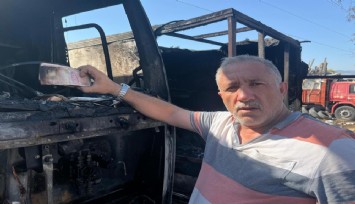 Bornova’da tır garajında yangın: 32 bin TL nakit para küle döndü