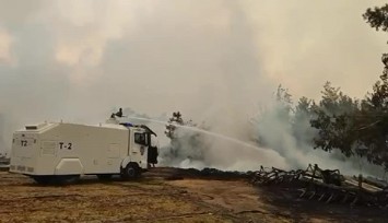 Buldan'da yangın devam ediyor: TOMA alevlerle mücadeleye destek verdi