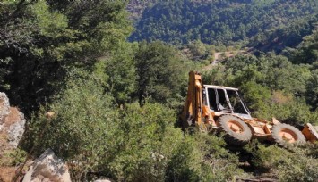 Uçurumdan yuvarlanan kepçenin operatörü öldü