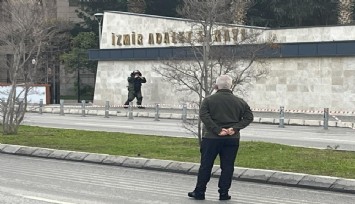 İzmir Adliyesi önünde şüpheli paket paniği: Fünye ile patlatıldı, boş çıktı