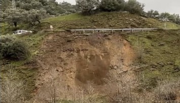 Bayındır Zeytinova Barajı yolunda heyelan