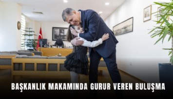 Başkanlık makamında gurur veren buluşma
