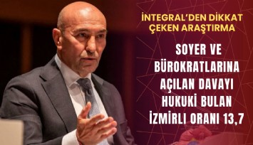 İntegral’den dikkat çeken araştırma: Soyer ve bürokratlarına açılan davayı hukuki bulan İzmirli oranı 13,7