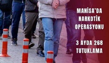 Manisa’da narkotik operasyonu: 3 ayda 268 tutuklama