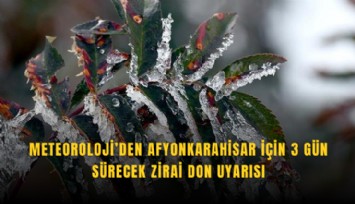 Meteoroloji’den Afyonkarahisar için 3 gün sürecek zirai don uyarısı