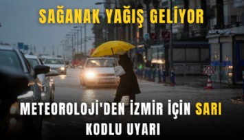 Meteoroloji'den İzmir için sarı kodlu uyarı: Sağanak yağış geliyor