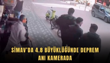 Simav’da 4.8 büyüklüğünde deprem anı kamerada