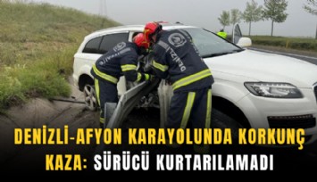 Denizli-Afyon karayolunda korkunç kaza: Sürücü kurtarılamadı