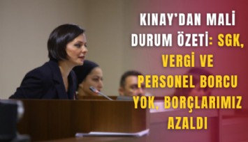 Kınay’dan mali durum özeti: SGK, vergi ve personel borcu yok, borçlarımız azaldı