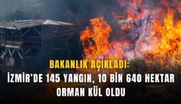 Bakanlık açıkladı: İzmir’de 145 yangın, 10 bin 640 hektar orman kül oldu