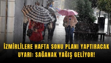 İzmirlilerin hafta sonu planını yatıracak uyarı: Sağanak yağış geliyor!