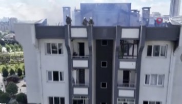 Küçükçekmece’de 11 katlı binanın çatısında çıkan yangında can pazarı yaşandı